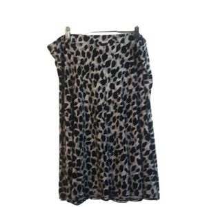 Leopard Print Midi‎ Skirt | Animal Print Y2K Slip Style | Soft Stretchy Pull-On